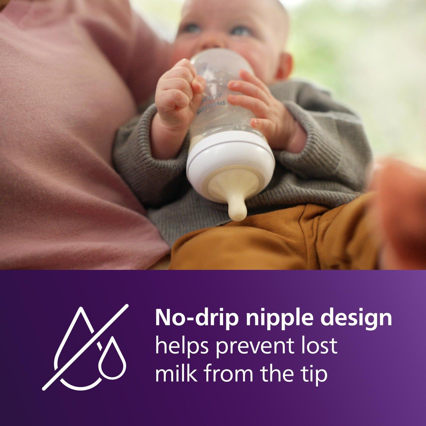 Philips Avent baby bottle wide neck design for cleaning
