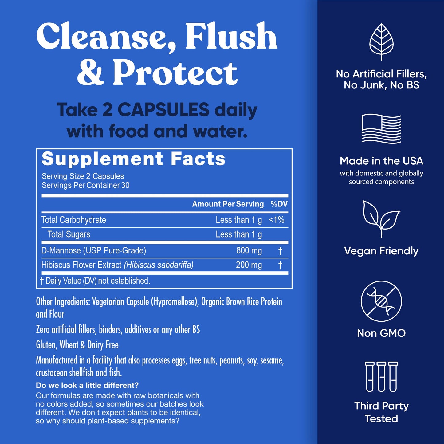 Eu Natural Urinary Harmony supplement highlighting clean formula without artificial fillers.