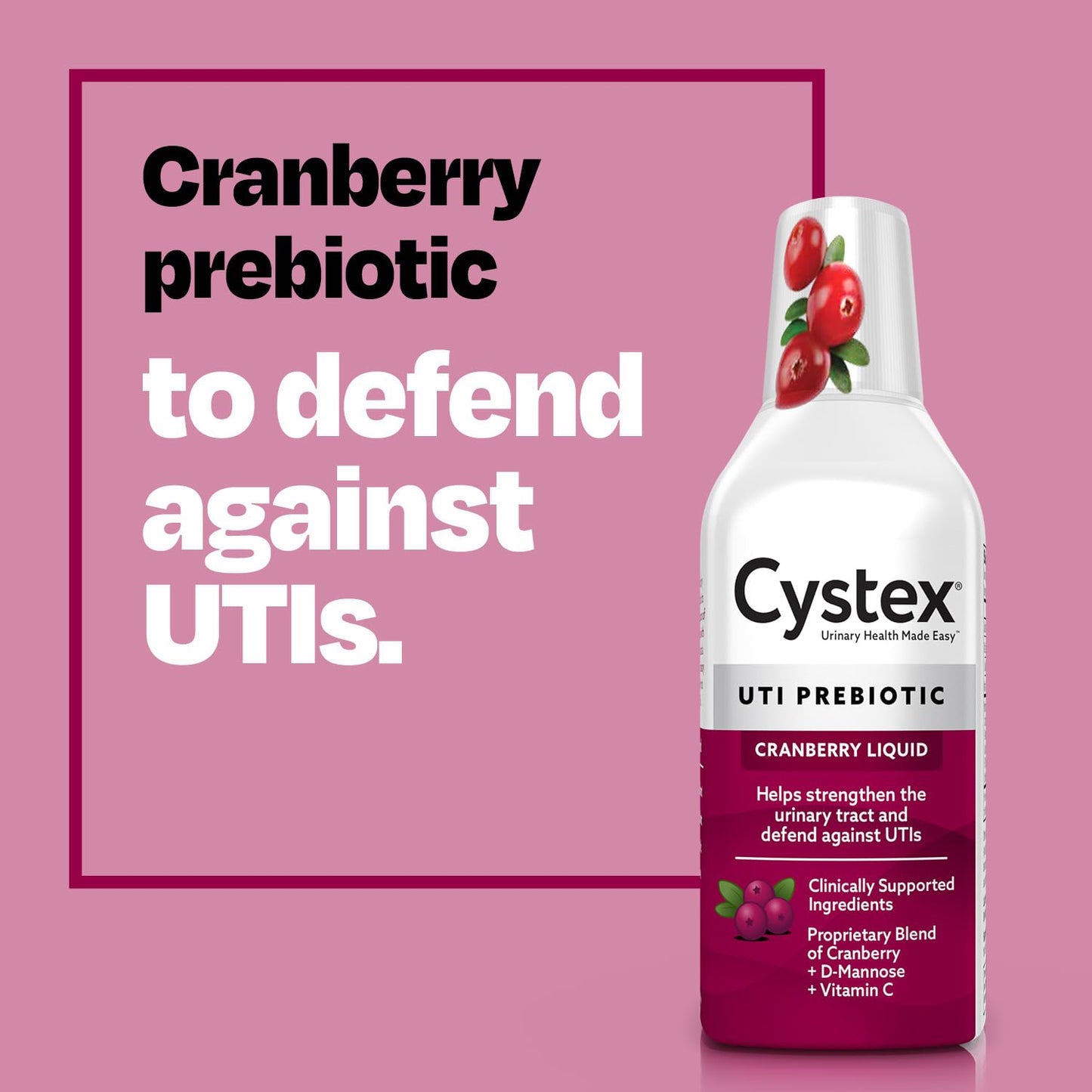 Cystex D-Mannose and Vitamin C liquid formula pour shot showing consistency