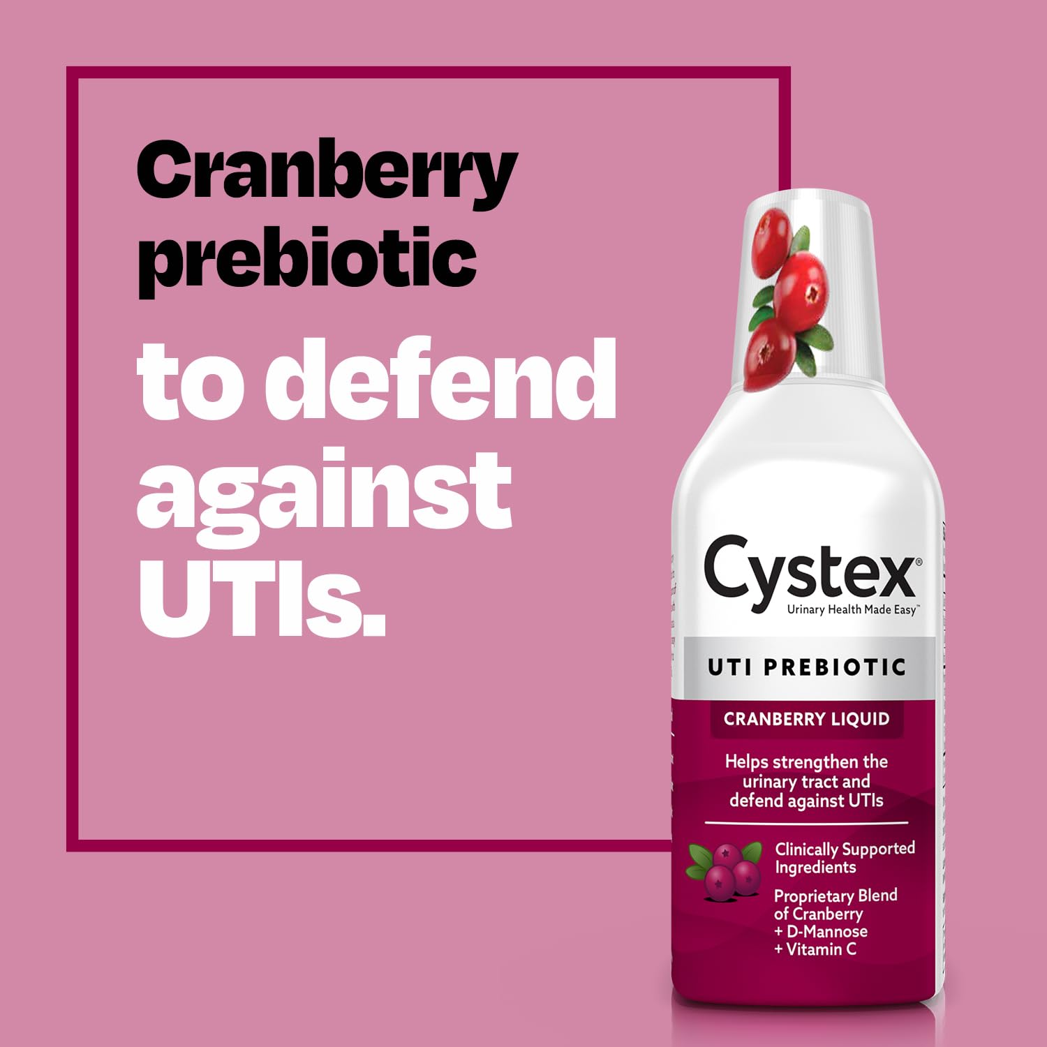 Cystex D-Mannose and Vitamin C liquid formula pour shot showing consistency