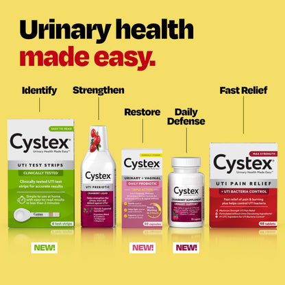 Cystex authentic urinary system protection formula close up of directions label