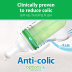 Dr. Brown's options plus glass feeding bottle set with level 1 slow flow nipples displayed clearly
