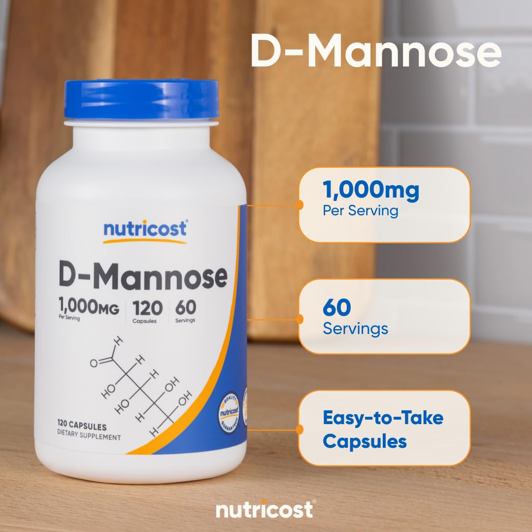Nutricost D-Mannose high-quality bladder support supplement capsules for adults