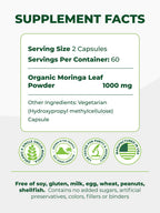 Pura Vida Moringa organic capsules single origin leaf powder container