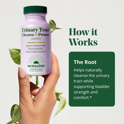 Authentic Semaine capsule supplement for natural urinary tract flushing and hygiene
