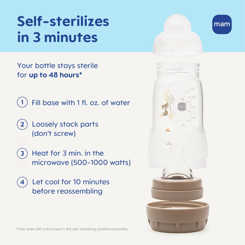 Vented base mechanism of MAM anti-colic baby bottle illustrating air flow functionality