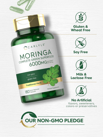Premium authentic packaging of USA imported Carlyle Moringa Oleifera green superfood