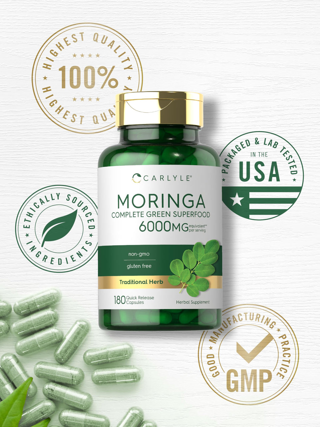 Carlyle non-GMO gluten-free herbal supplement packaging