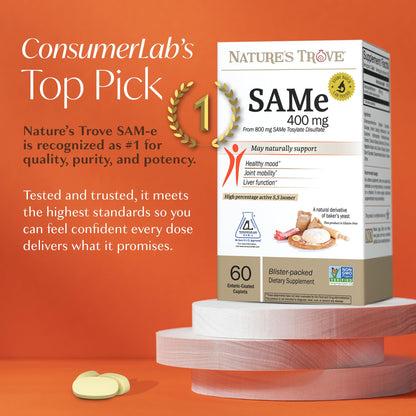 Nature's Trove SAM-e enteric coated caplets blister pack detail