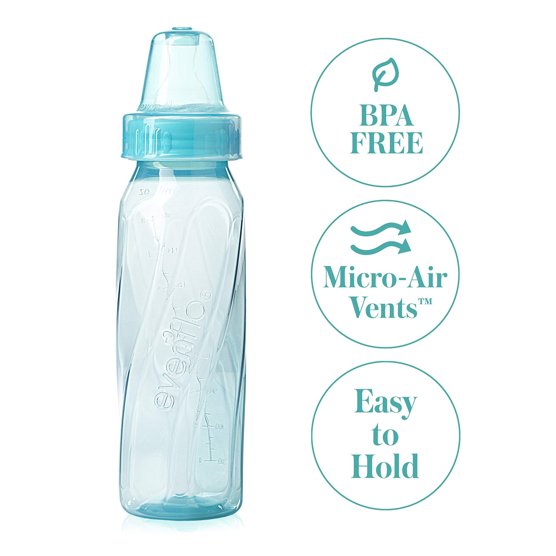 Evenflo baby bottle pink lavender and teal color set
