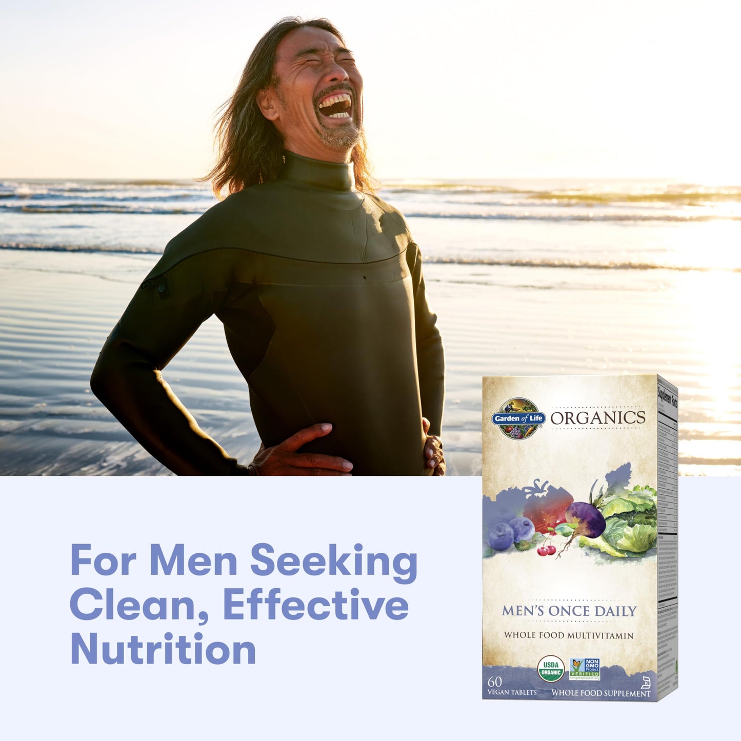 Garden of Life Men's multivitamin nutrition facts panel