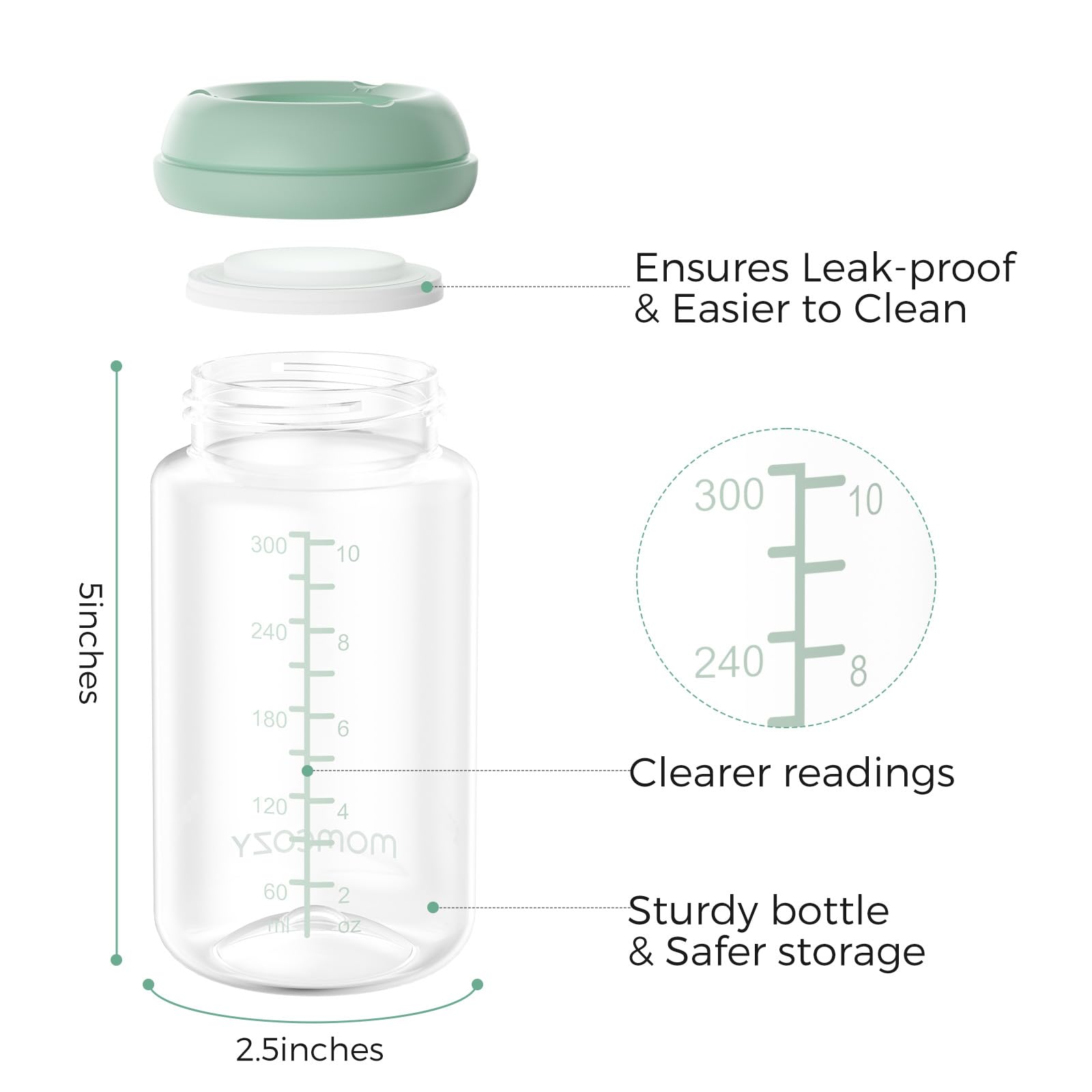 Momcozy breastfeeding essential storage bottle being prepared for fridge placement.