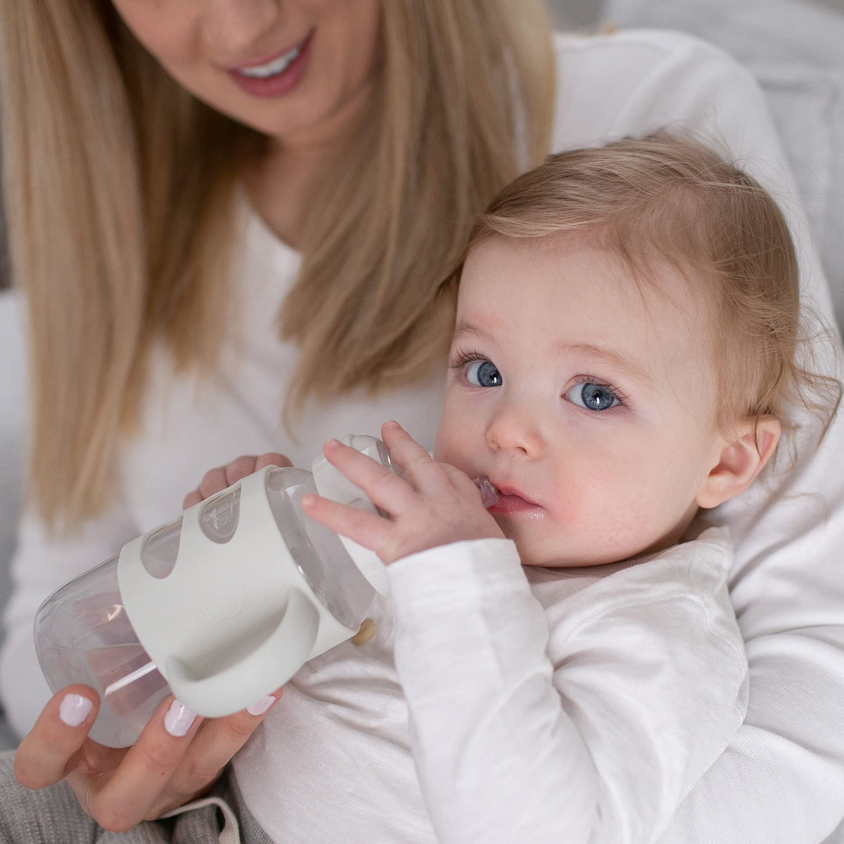 Educational packaging of Dr. Brown's milestones sippy bottle set