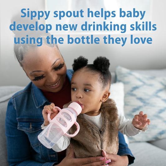 Two pack Dr. Brown's narrow sippy bottles with silicone handles