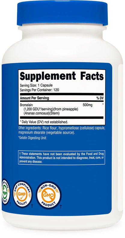 Nutricost Bromelain capsules for digestive and joint support