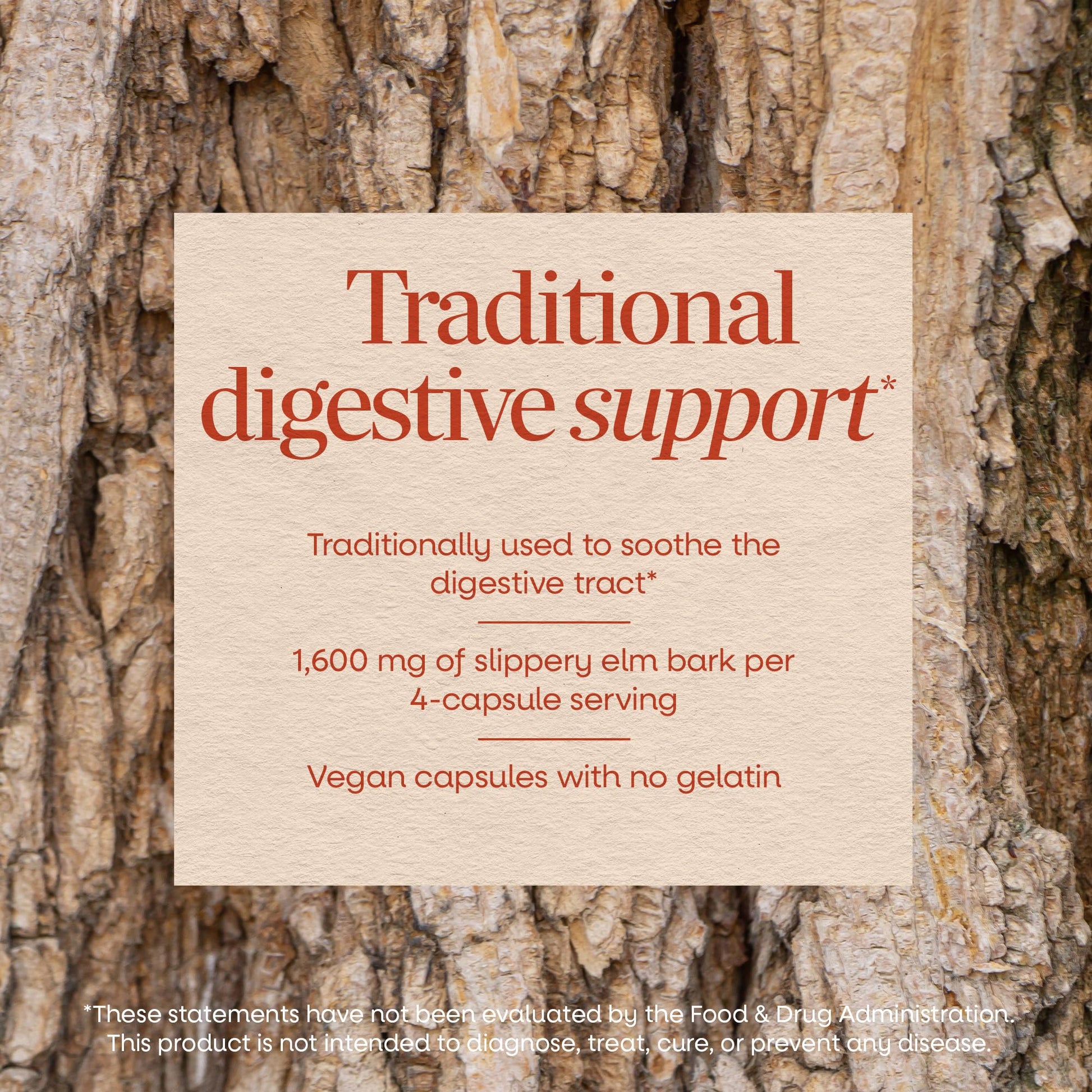 Nature's Way Slippery Elm Bark 400 mg supplement facts