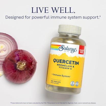 Back label of Solaray Quercetin showing ingredients and dosage