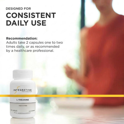 Integrative Therapeutics L-Theanine bottle side profile