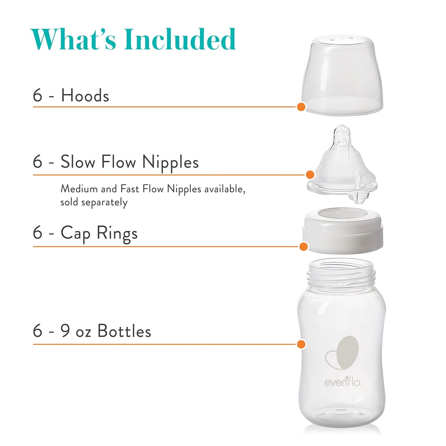 Authentic Evenflo USA imported bottle set packaging