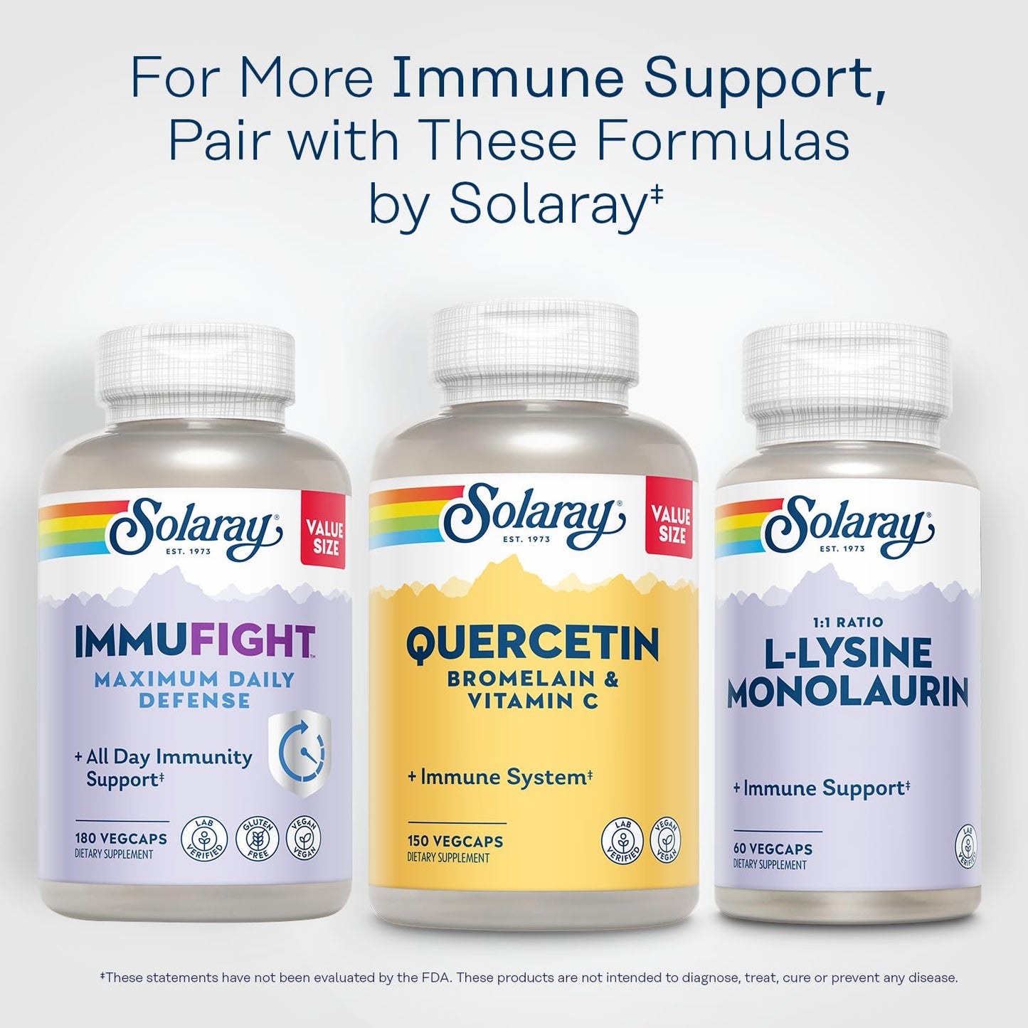 Solaray 150 vegetable capsules bottle group shot