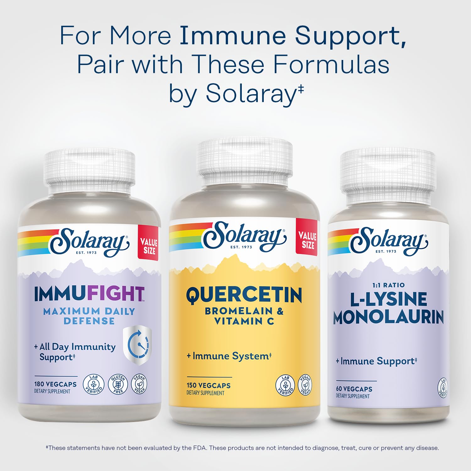 Solaray 150 vegetable capsules bottle group shot