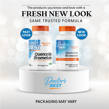 Doctor's Best Quercetin With Bromelain supplement bottle label details