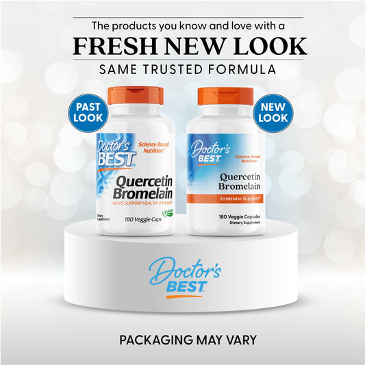 Doctor's Best Quercetin With Bromelain supplement bottle label details