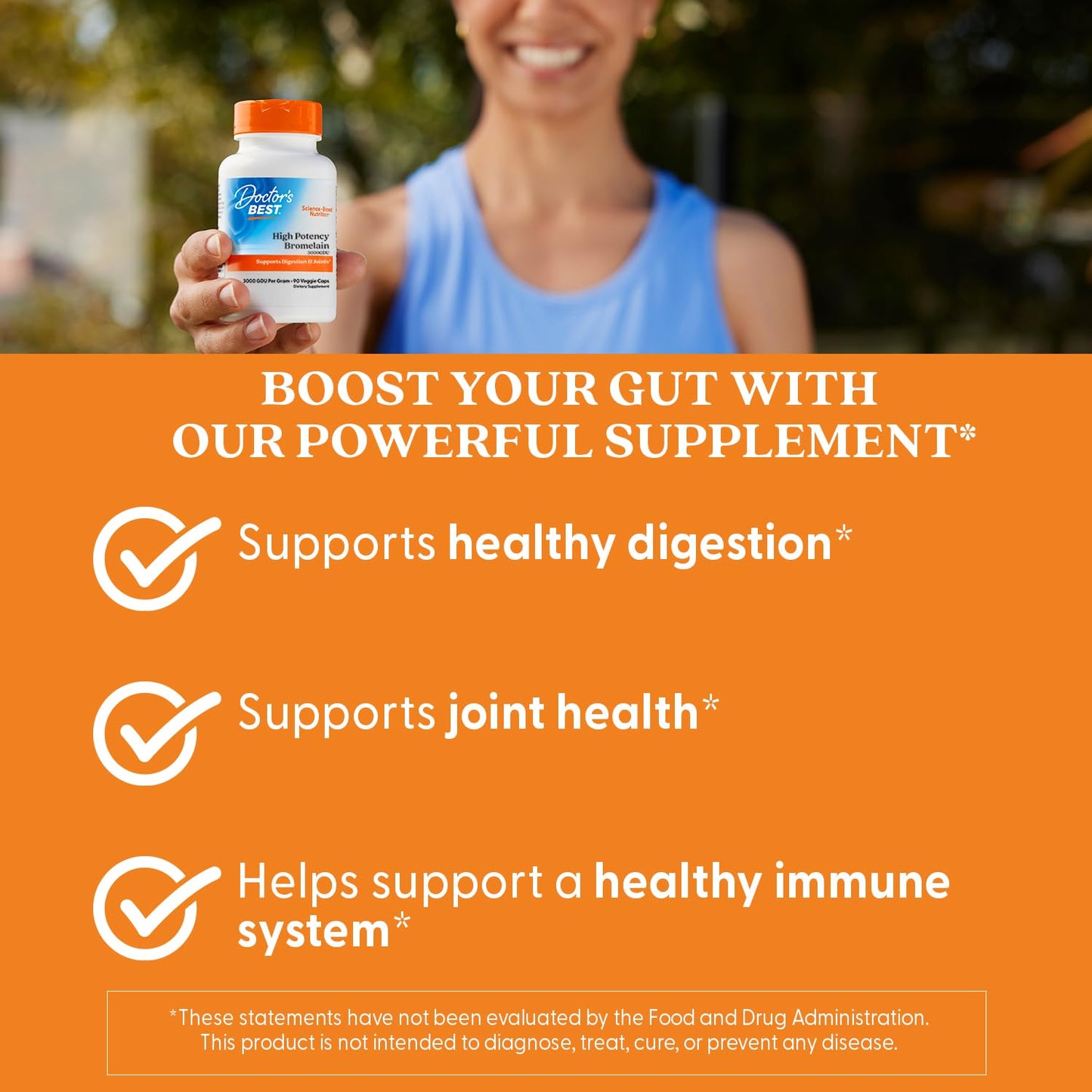 Doctor's Best Bromelain 3000 GDU dietary supplement packaging