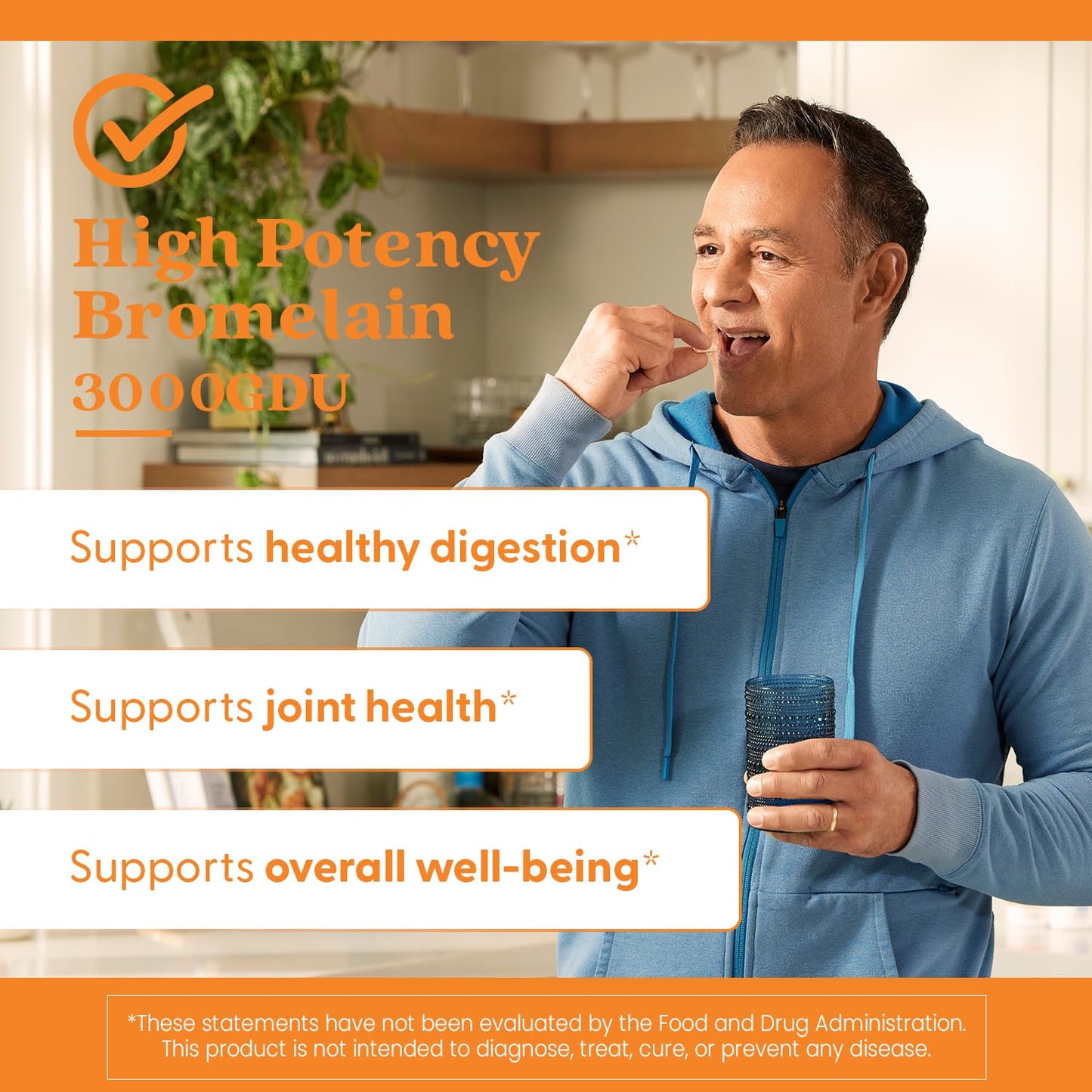 Close up of Doctor's Best Bromelain 500 mg potency label