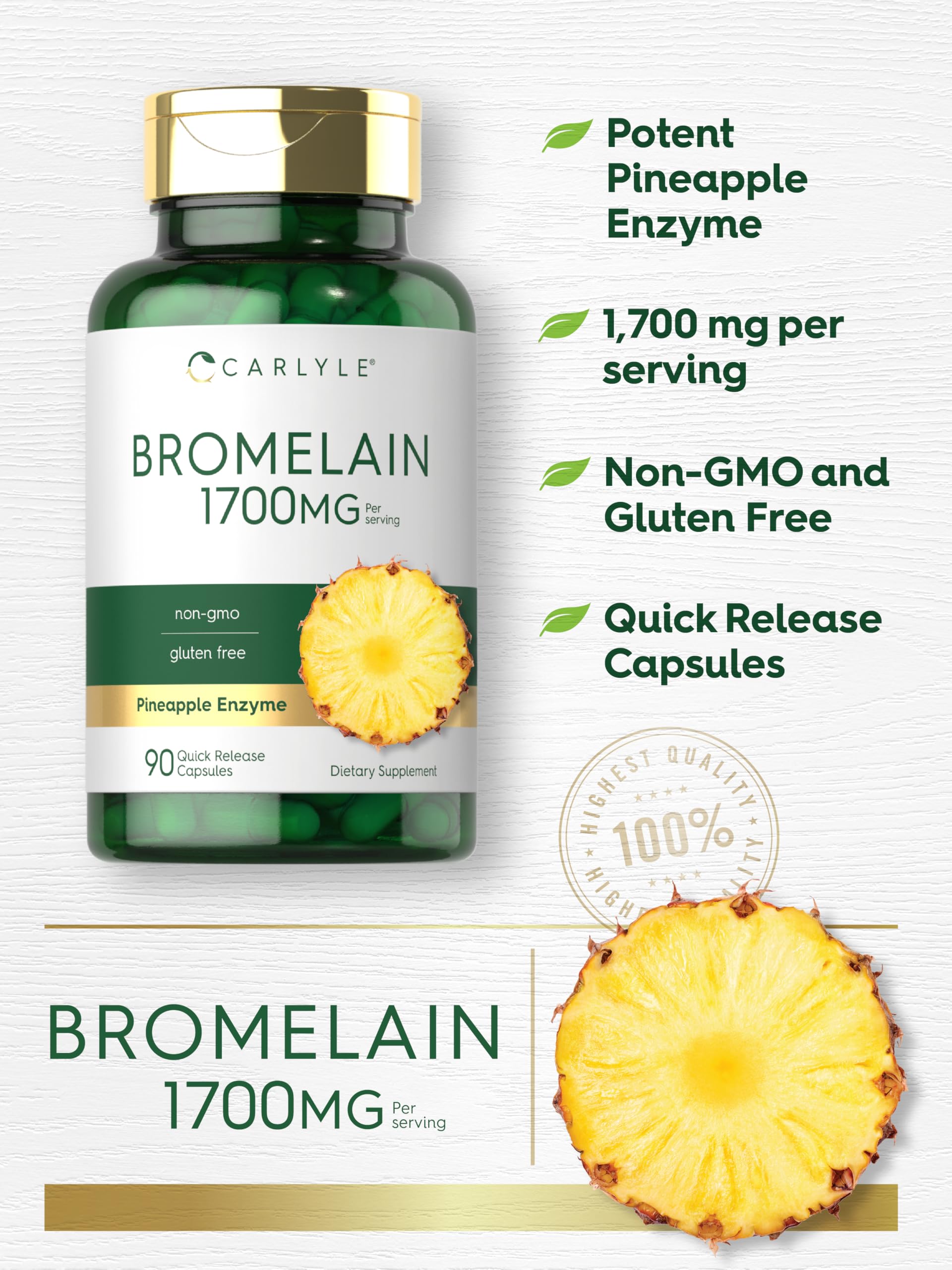 Authentic Carlyle Bromelain 1700 mg USA imported supplement