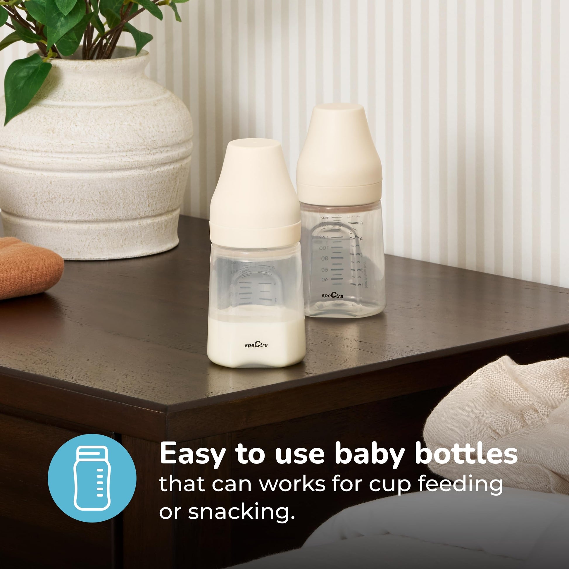 Spectra 160ml milk storage bottles side profile