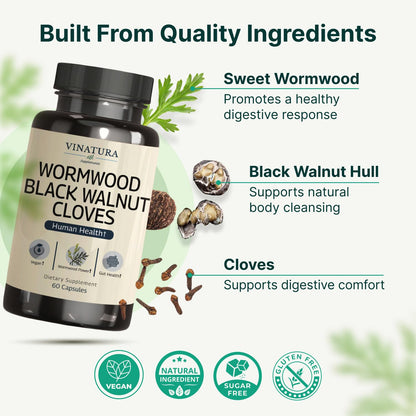 Vinatura dietary supplement bottle showing ingredient list