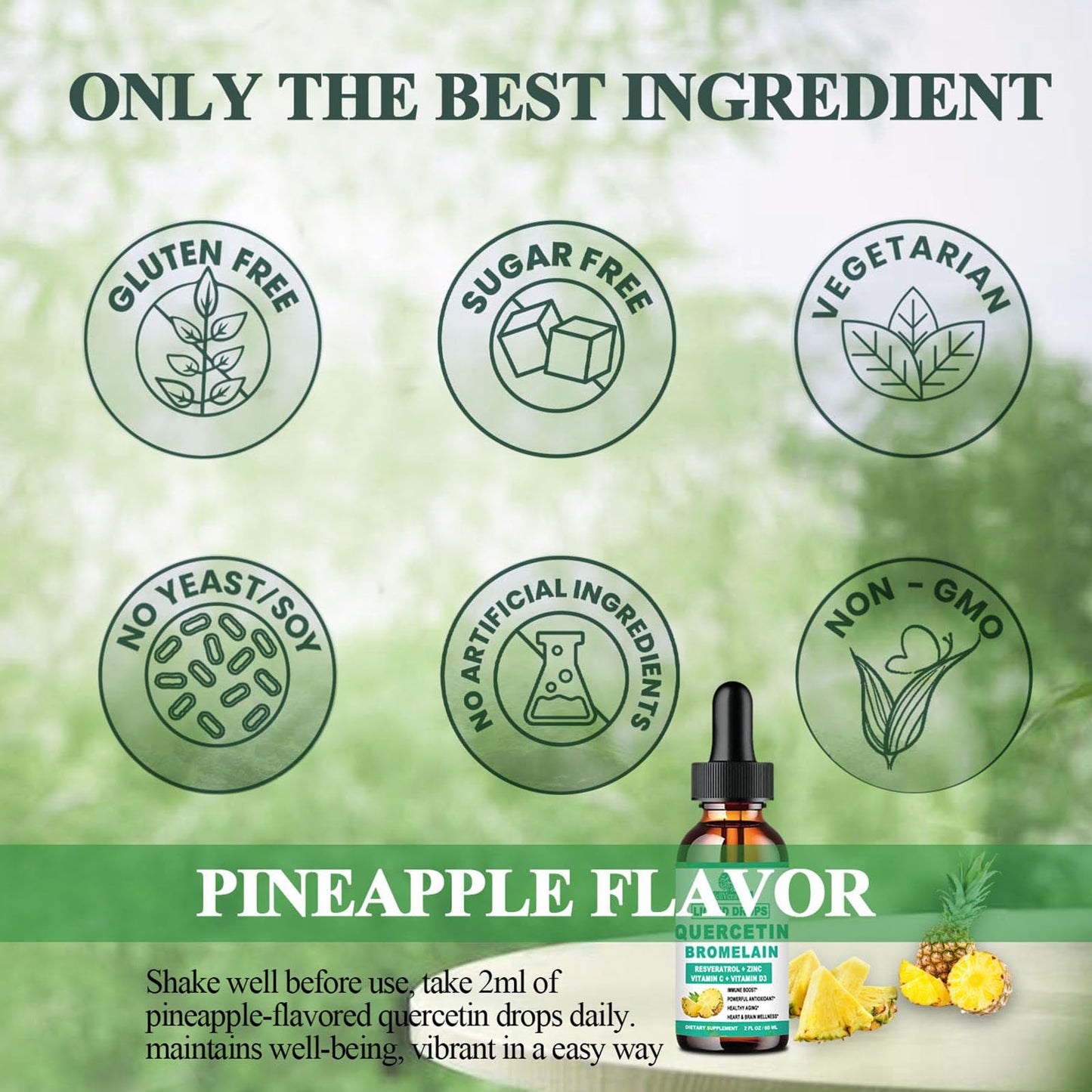 WellVeraVida pineapple flavored immune support drops packaging