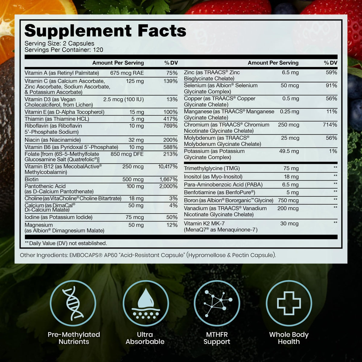 Pure Therapro Rx supplement capsule bottle nutritional supplement facts label