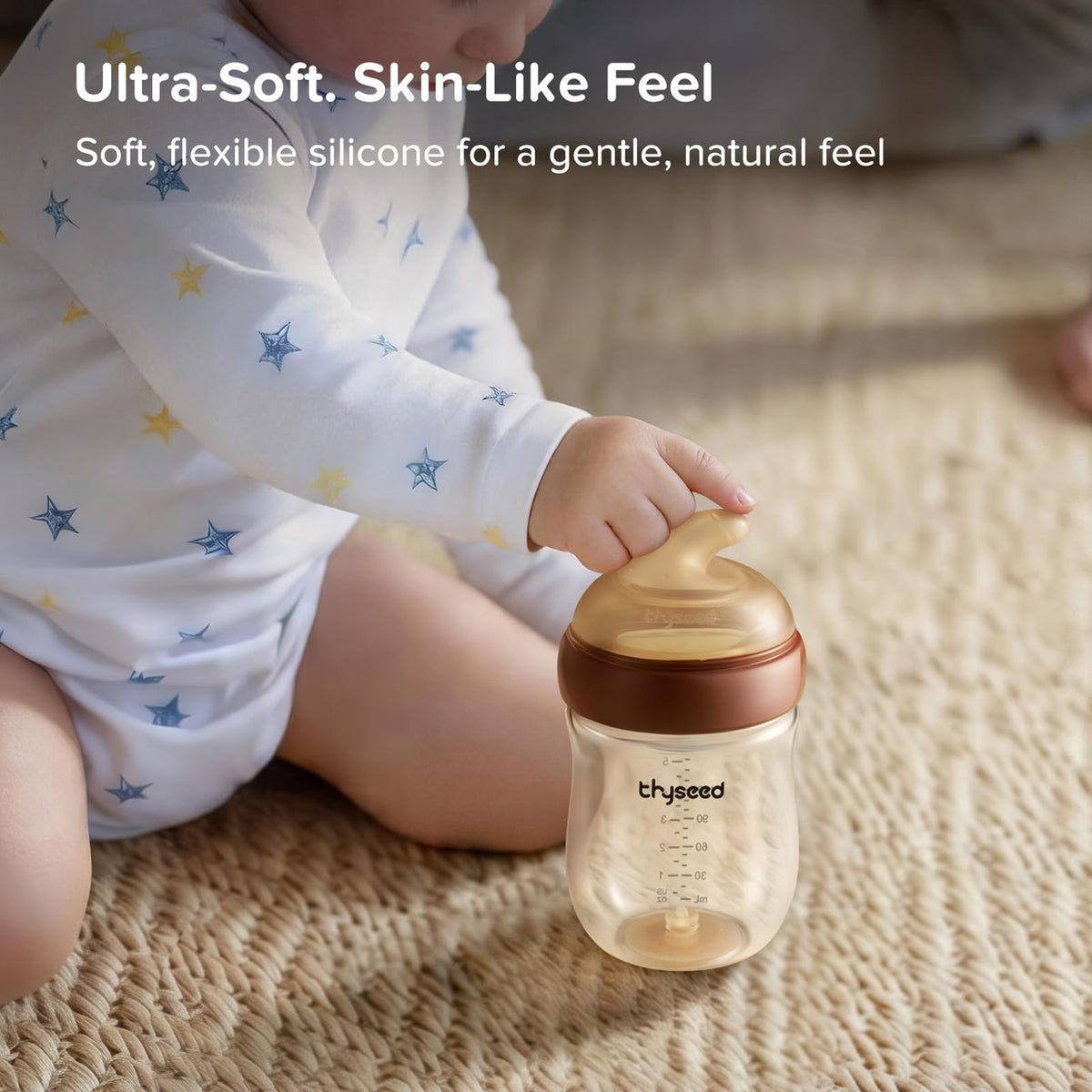 Thyseed extra slow flow glass bottle for newborn paced feeding comfort