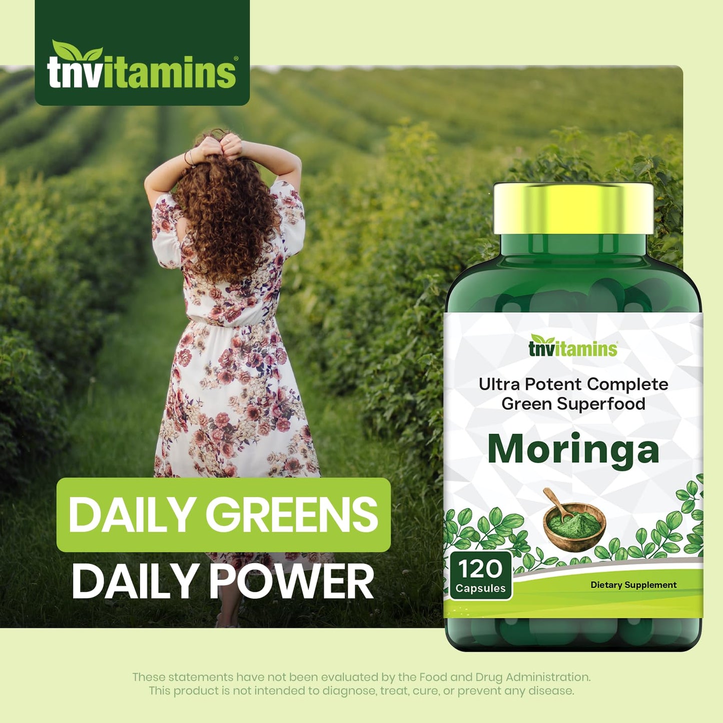 Tnvitamins Moringa superfood supplement bottle packaging