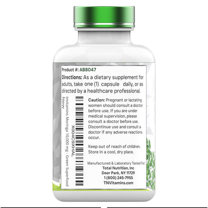 Vegan Moringa leaf extract capsules for energy and vitality