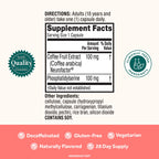 Close up view of Neuriva original nootropic capsule bottle label and branding.