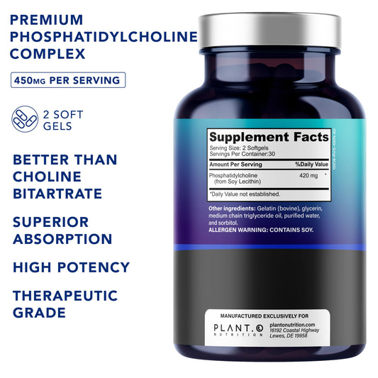 Plant.O Nutrition 430mg supplement label details