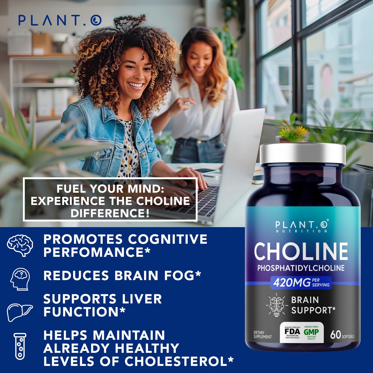 High potency phosphatidylcholine 60 softgels supplement bottle