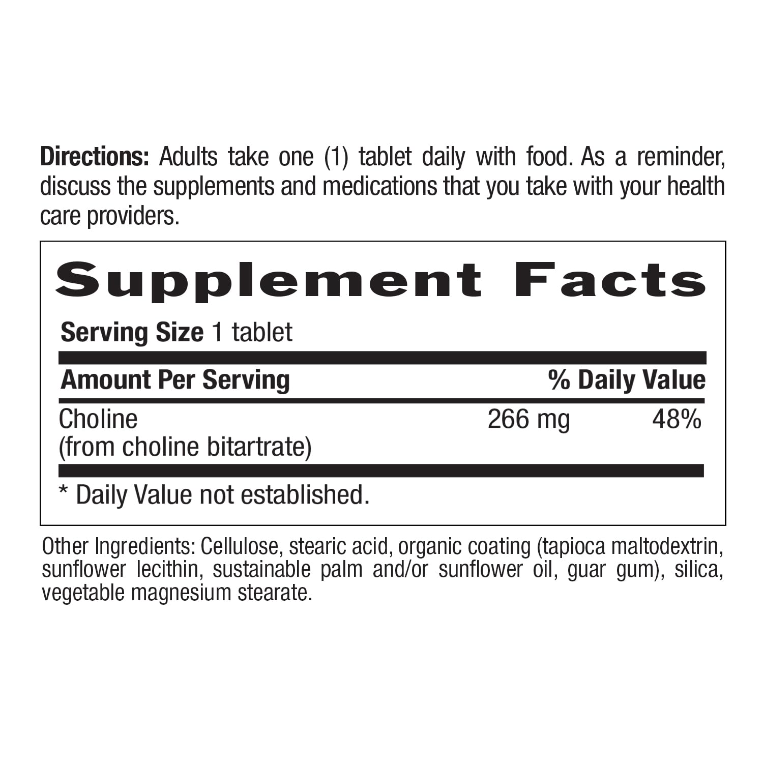 Close up of Country Life Choline vegan and gluten free certification