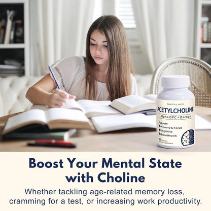 Dr. Maxwell acetylcholine precursor supplement bottle showcasing premium packaging and clear instructions.