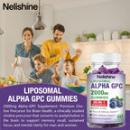 Side view of Nelishine liposomal focus and memory supplement bottle two pack.