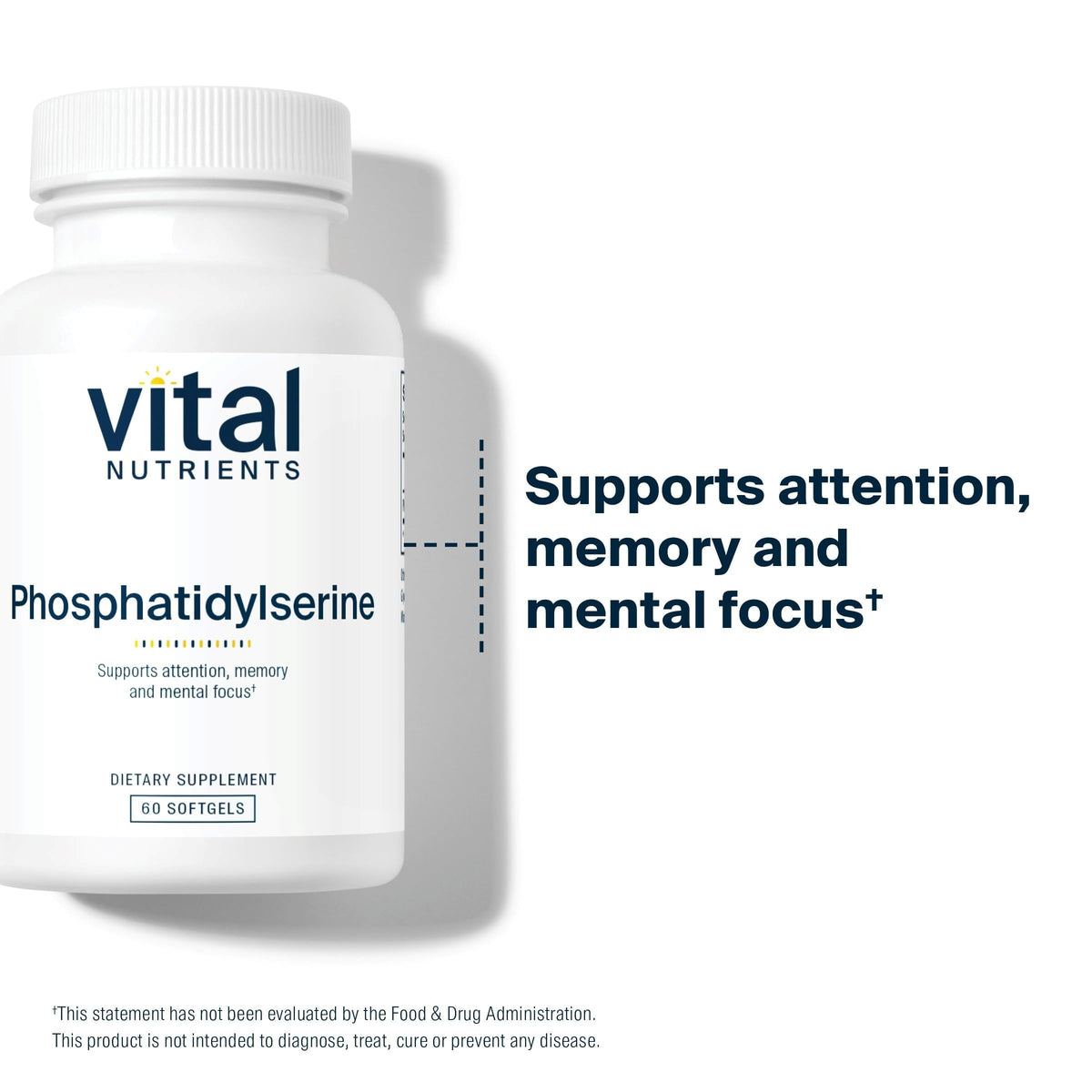 Vital Nutrients cognitive support softgels bottle back panel