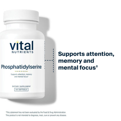 Vital Nutrients Phosphatidylserine 60 softgels bottle side profile