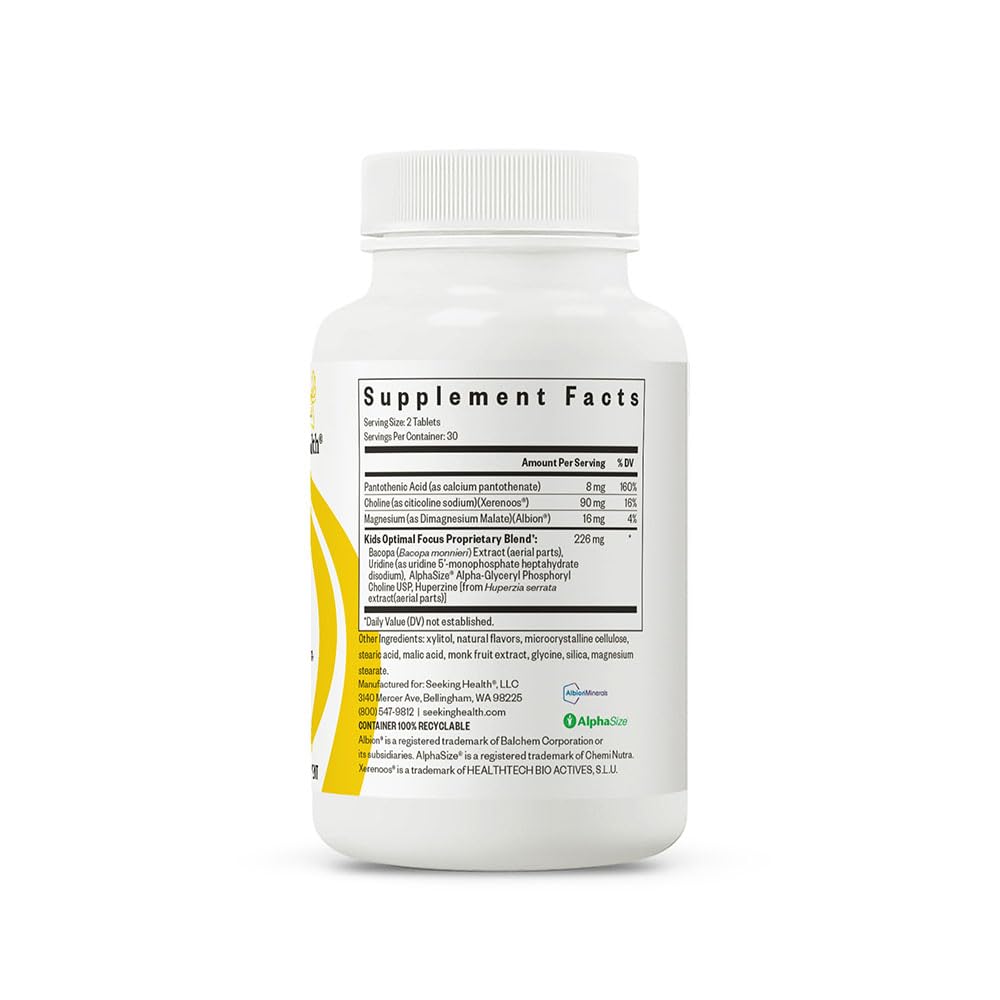 Lifestyle shot of Seeking Health Kids Optimal Focus supplement bottle