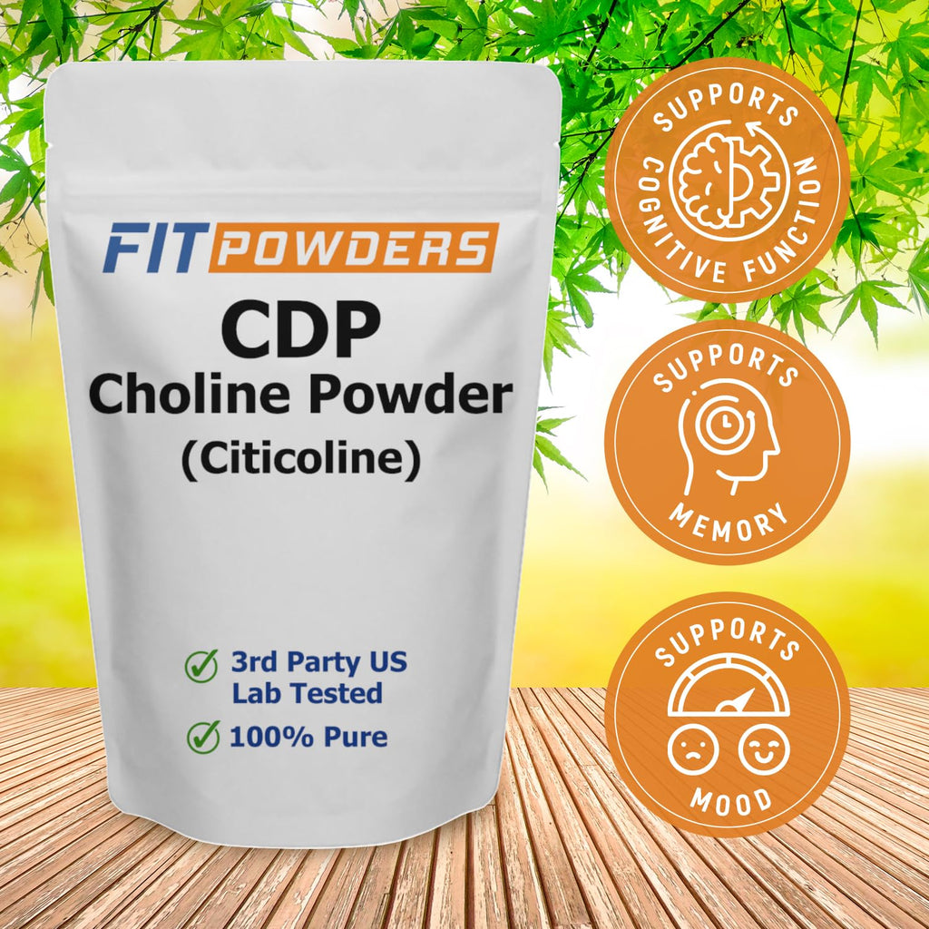 Fitpowders Citicoline powder container showing net weight 25 grams