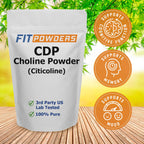 Fitpowders Citicoline powder container showing net weight 25 grams