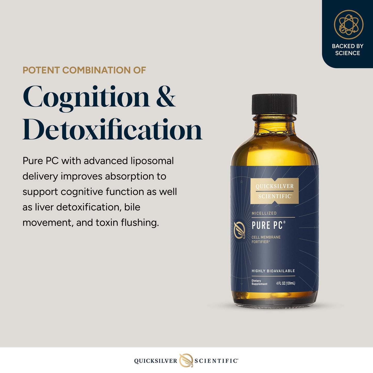 Quicksilver Scientific liposomal phosphatidylcholine liquid packaging