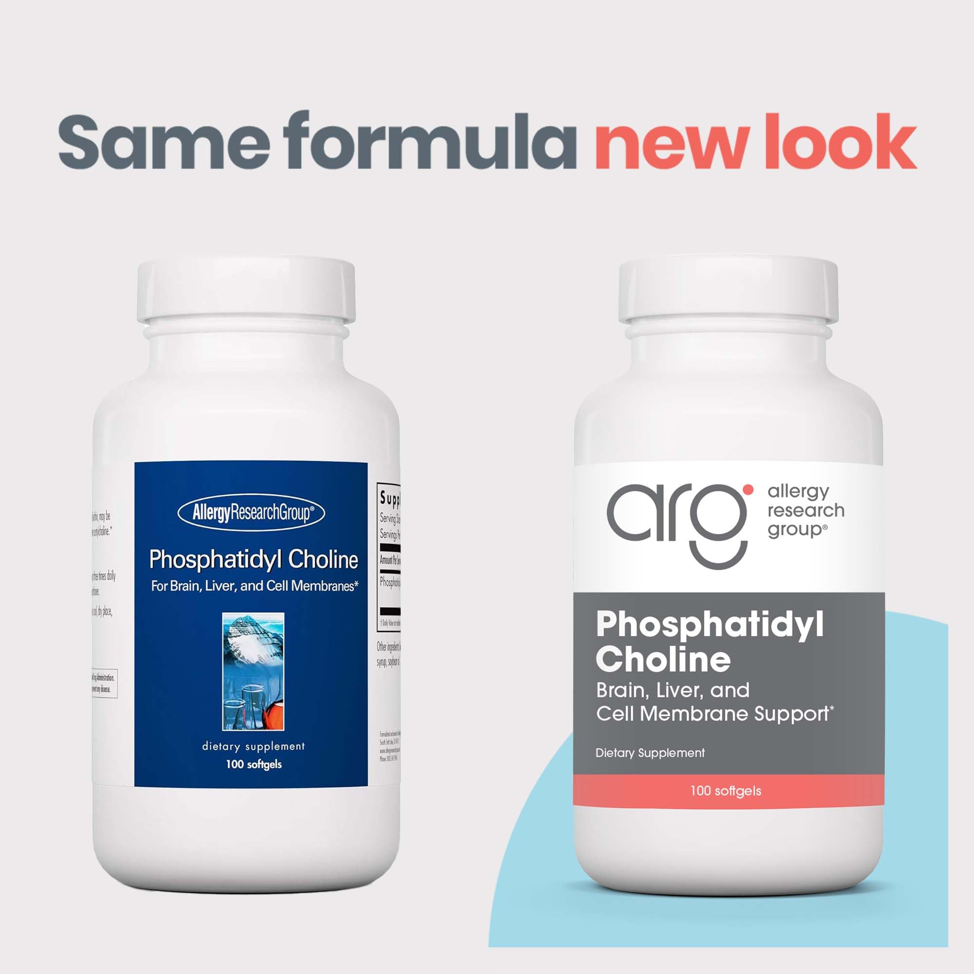 Allergy Research Group Phosphatidyl Choline supplement facts and ingredients label